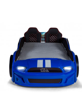 Ліжко гоночна машина Мустанг синя